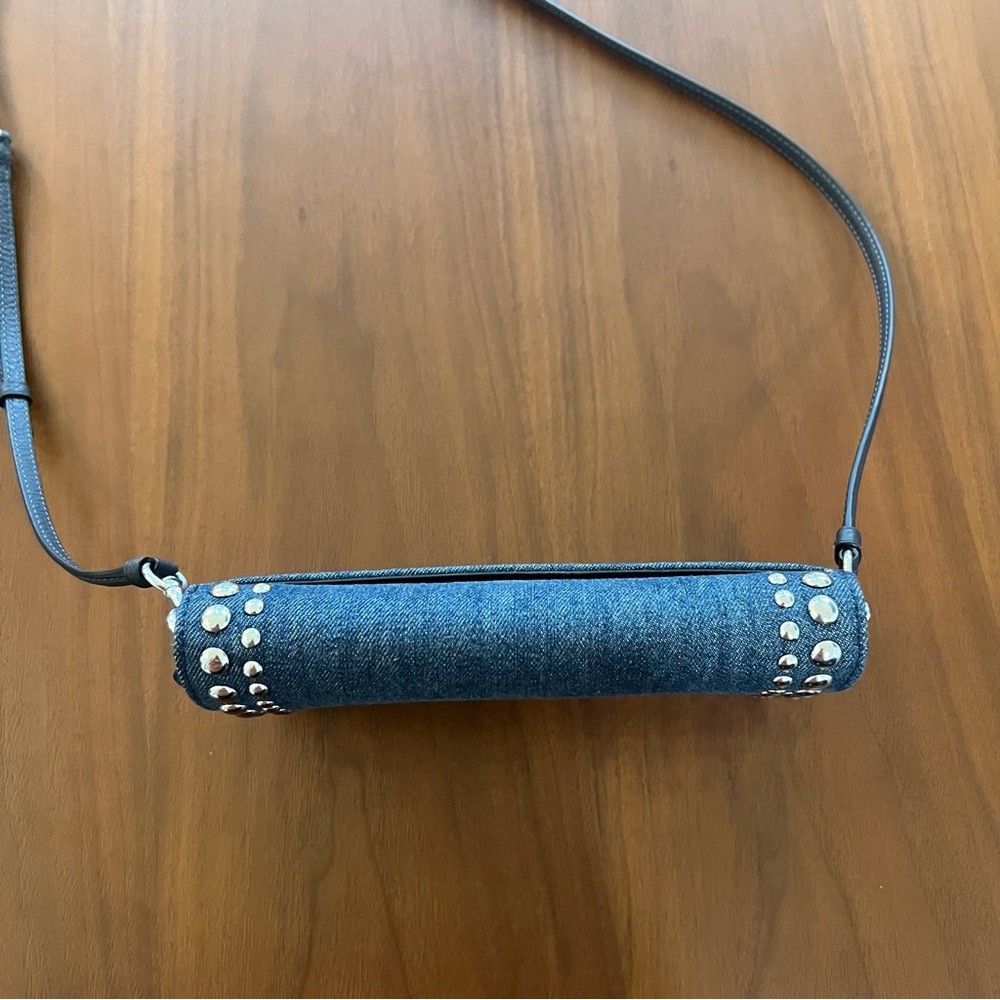 Coach Blue Denim Ana Crossbody Bag/Clutch with Studded Details - Picture 9 of 16